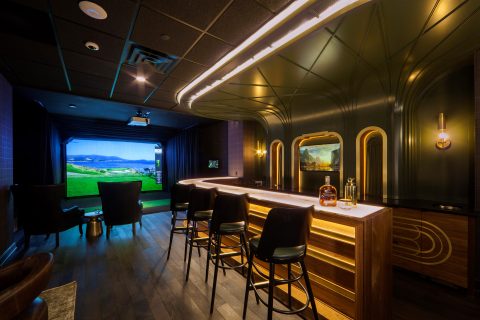 Custom Bar at Luxury Apartment Building in Edina