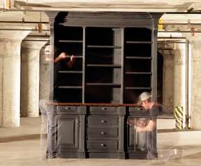 Custom Bookcase with Hidden Drawer