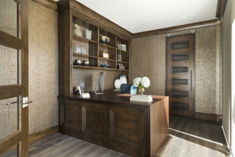 Custom Exotic Wenge Wood Desk in the Office