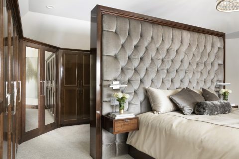 Master Bedroom with custom Bed and Built-in Closet