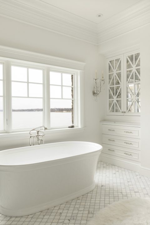 Lake Minnetonka Remodel Master Bathroom Soaking tub with Built-in Cabinetry