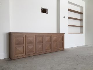 Custom Media Cabinet with Diamond Doors