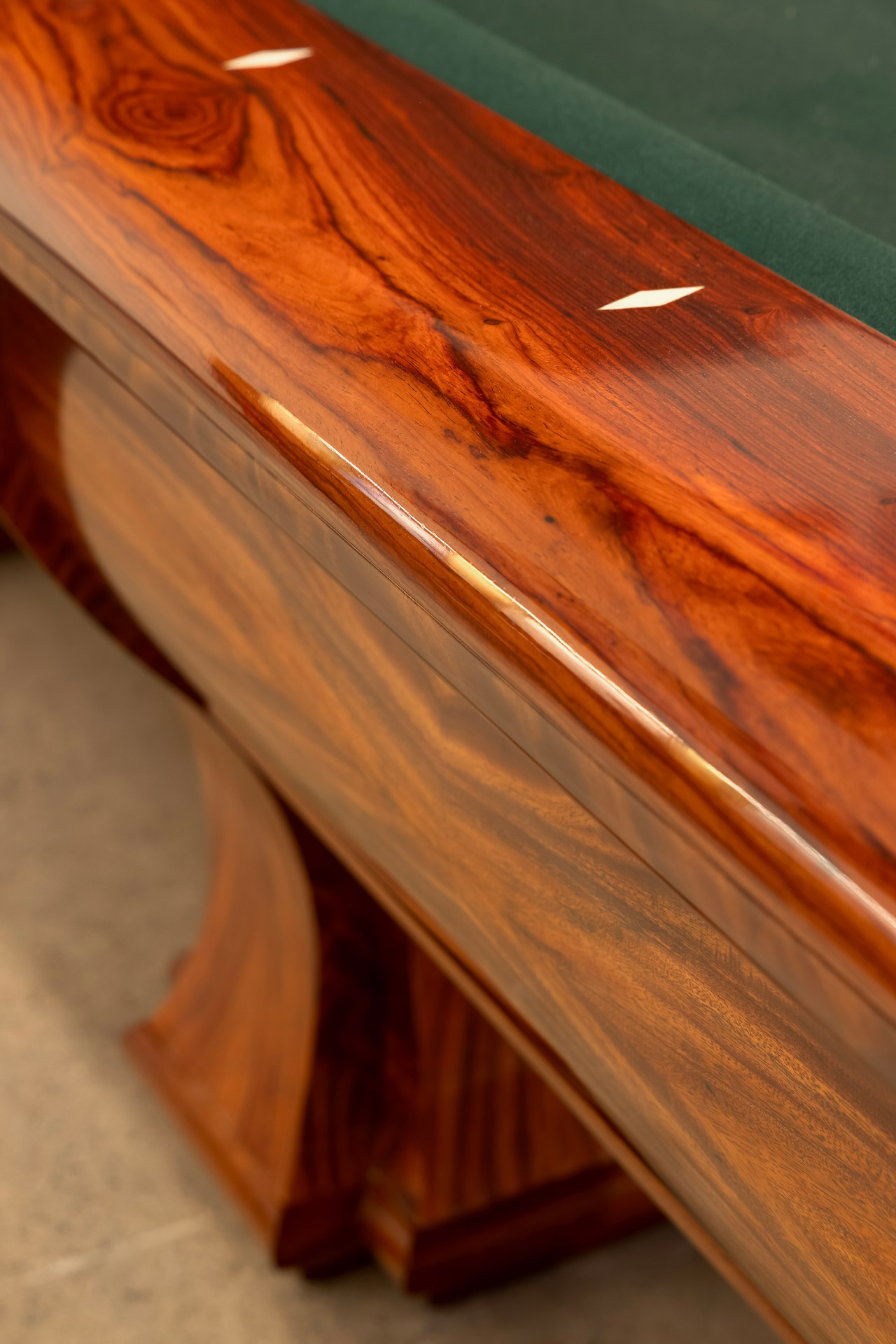 Custom Pool Table Side Rail Detail Custom Pool Table Side Rail Detail